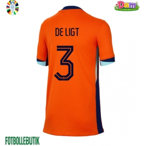 Nederländerna Matthijs de Ligt #3 Hemmatröja Kvinnor EM 2024 Kortärmad